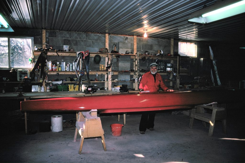 Verlen Kruger in his canoe shop